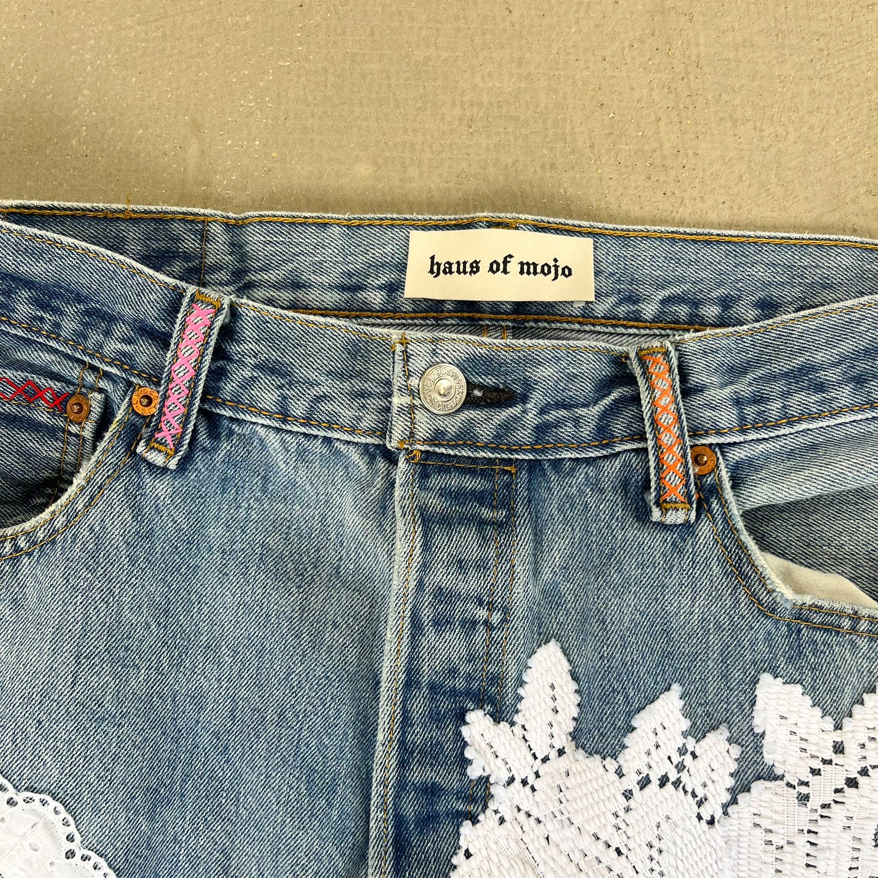F- HOM PEACE Levi's 501 Reworked Custom Jeans