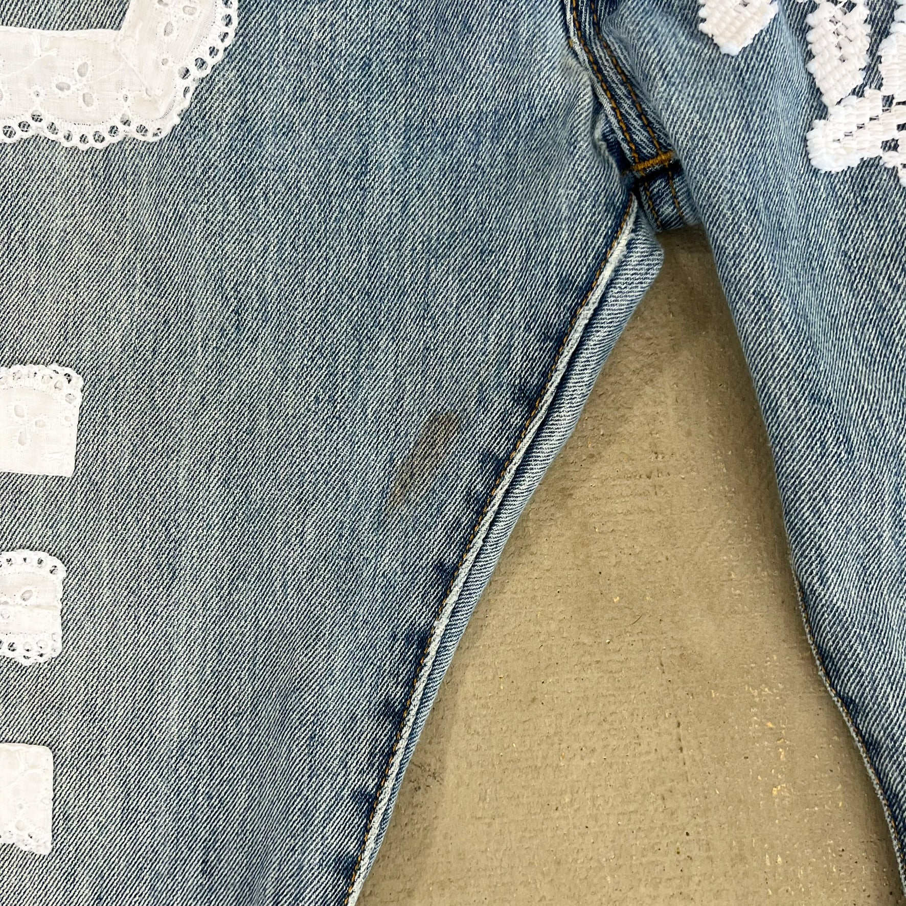 F- HOM PEACE Levi's 501 Reworked Custom Jeans