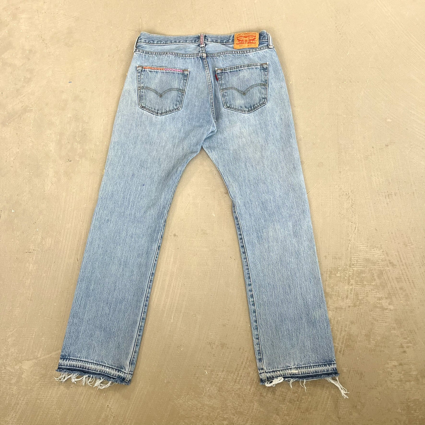 F- HOM PEACE Levi's 501 Reworked Custom Jeans