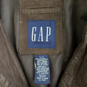 Vintage Gap Brown Zip Up Leather Jacket - L
