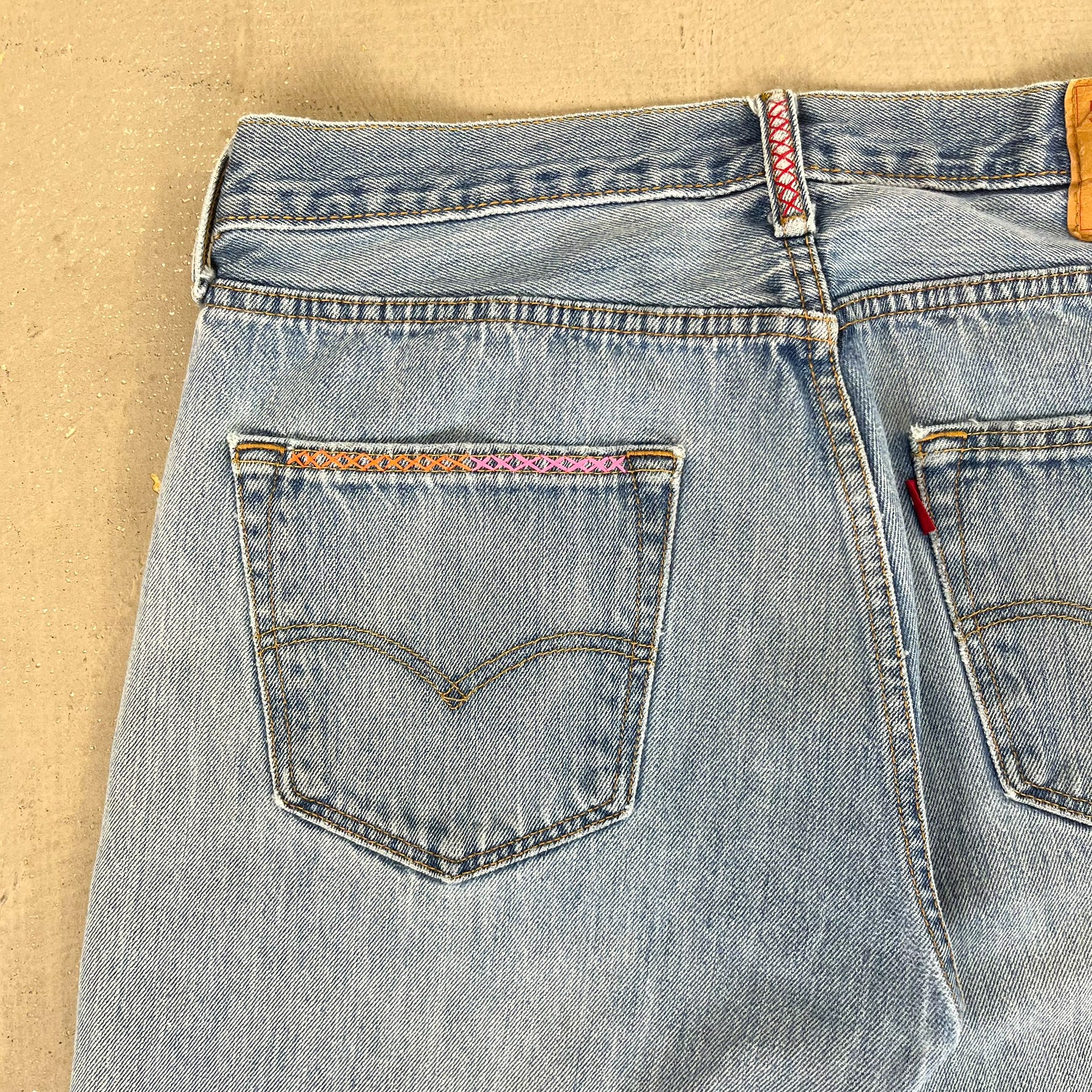 F- HOM PEACE Levi's 501 Reworked Custom Jeans