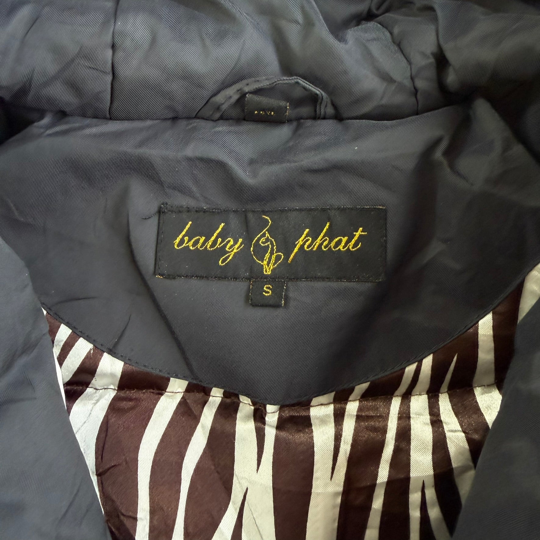 Vintage Baby Phat Embroidered Logo & Text Puffer Jacket - S
