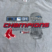 J- Vintage '04 Boston Red Sox MLB World Series Champions Long Sleeve Tee - XL
