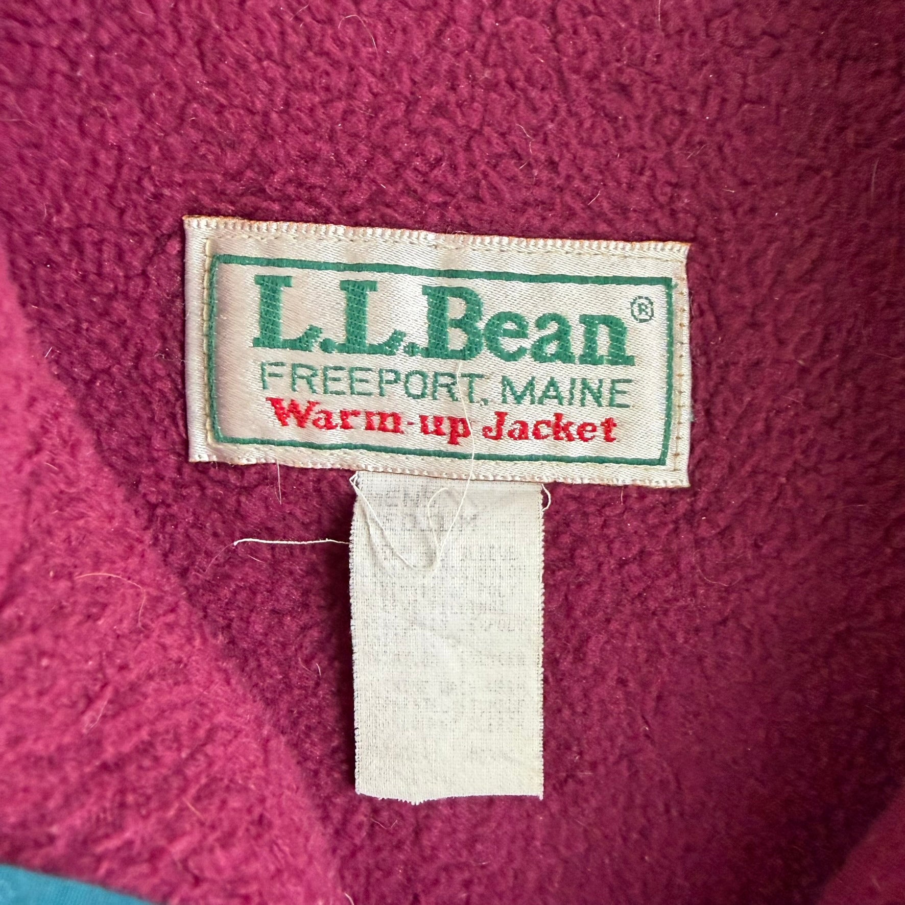 Vintage LL Bean Made In USA Polar Fleece Lined Zip Up Jacket - M