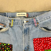 F- HOM Flower Patches Levi's 550 Reworked Custom Jeans