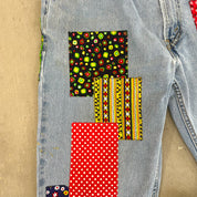 F- HOM Flower Patches Levi's 550 Reworked Custom Jeans
