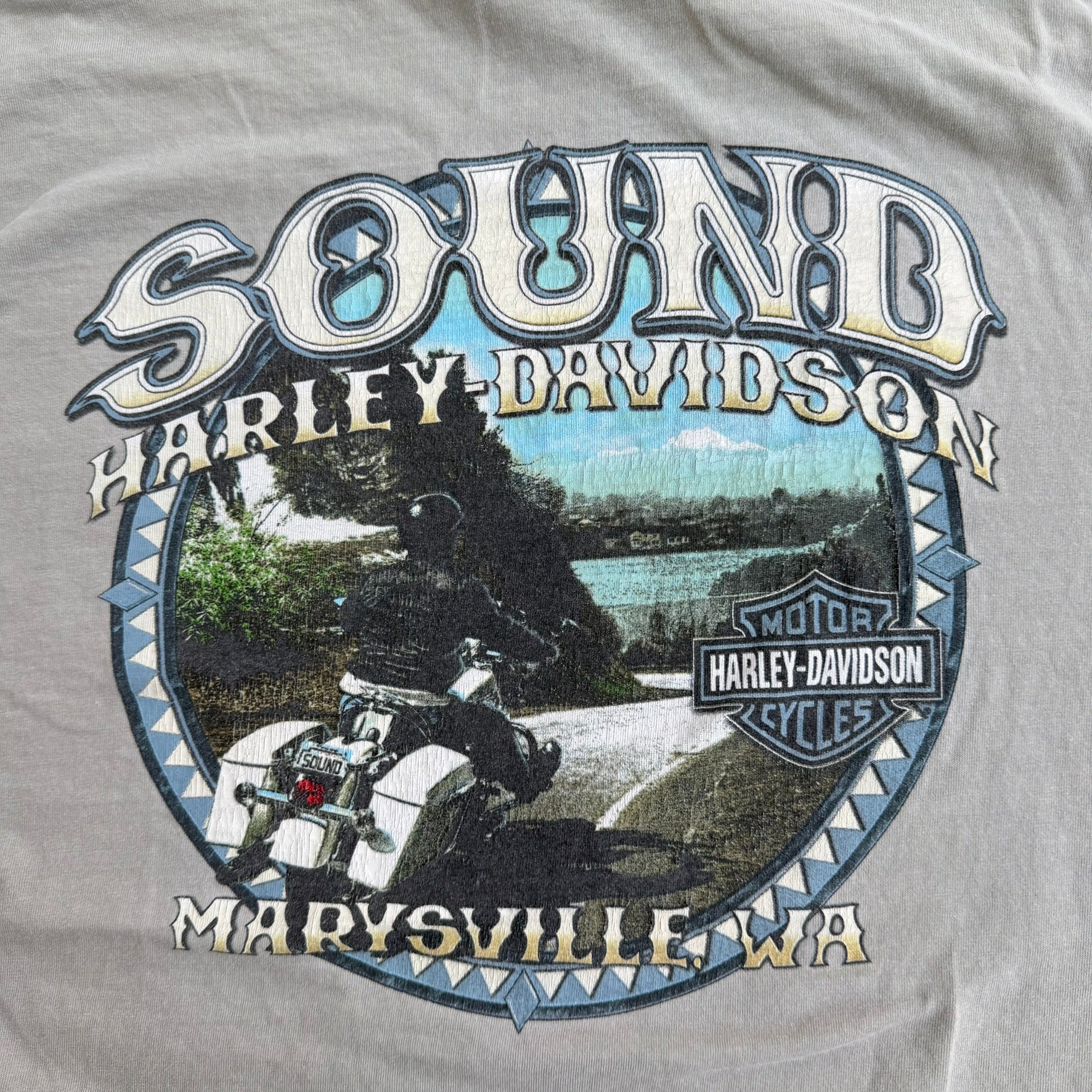 J- Vintage '11 Harley Davidson Marrysville WA Graphic Tee - XL