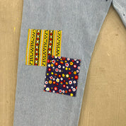 F- HOM Flower Patches Levi's 550 Reworked Custom Jeans