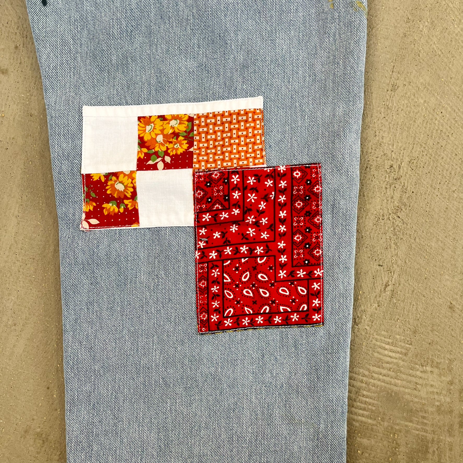 F- HOM Flower Patches Levi's 550 Reworked Custom Jeans