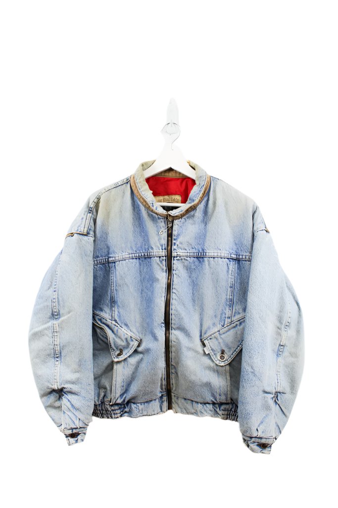 Z- Vintage Levi’s Silver tab Zip Up Denim Bomber Jacket