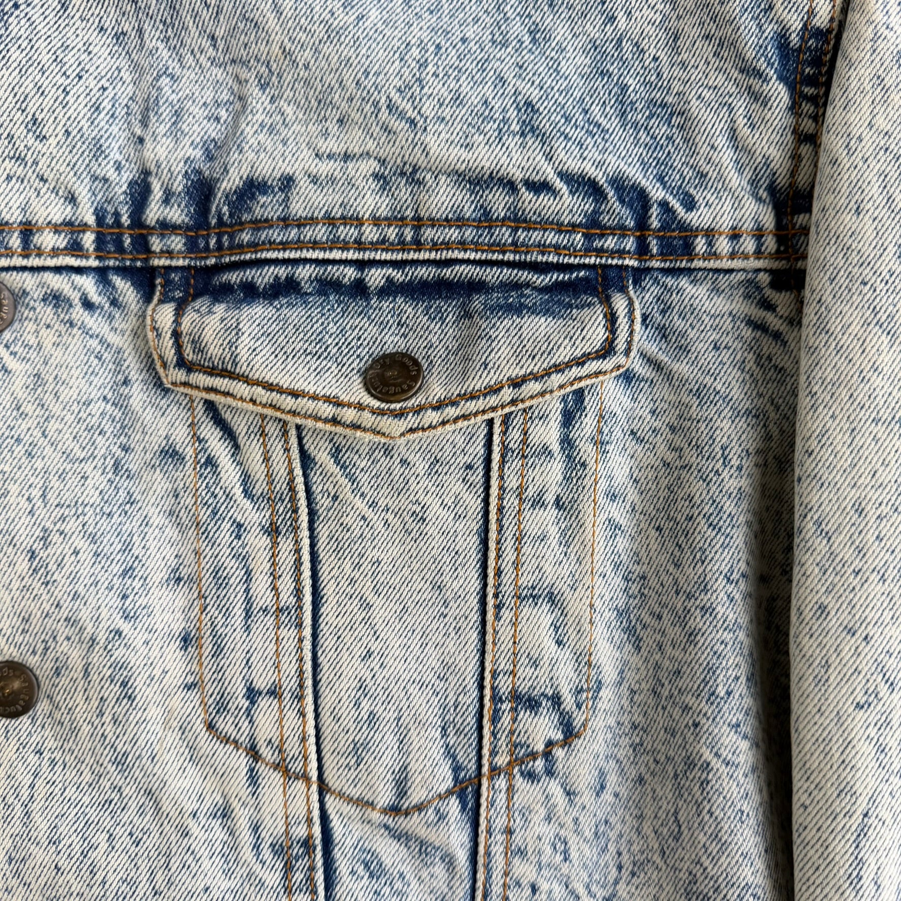 Vintage 90s Dry Goods Sugatuck Sherpa Lined Denim Trucker Jacket - L