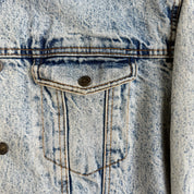 Vintage 90s Dry Goods Sugatuck Sherpa Lined Denim Trucker Jacket - L