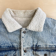 Vintage 90s Dry Goods Sugatuck Sherpa Lined Denim Trucker Jacket - L