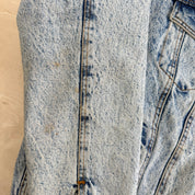Vintage 90s Dry Goods Sugatuck Sherpa Lined Denim Trucker Jacket - L