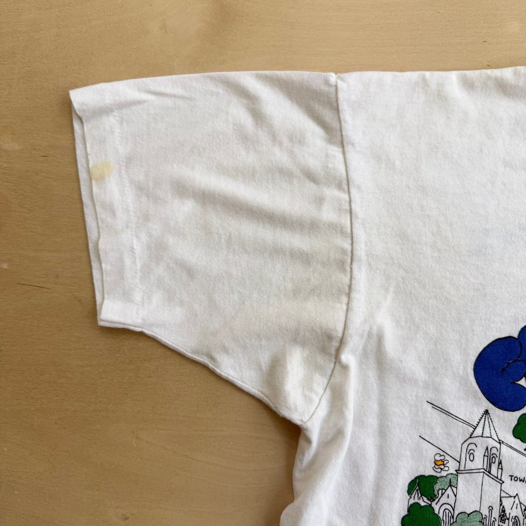 J- Vintage '89 Fair Haven, Ma. Landmarks Graphic Made In USA Single Stitch Tee - L