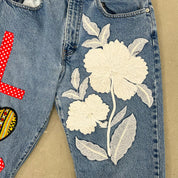 F- HOM Polka Dot LOVE Tommy Hilfiger Reworked Custom Jeans