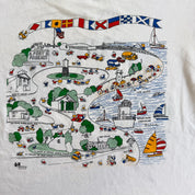 J- Vintage '89 Fair Haven, Ma. Landmarks Graphic Made In USA Single Stitch Tee - L