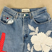 F- HOM Polka Dot LOVE Tommy Hilfiger Reworked Custom Jeans