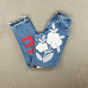 F- HOM Polka Dot LOVE Tommy Hilfiger Reworked Custom Jeans