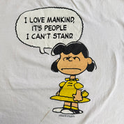 Vintage 90s Peanuts Lucy I Love Mankind Graphic Made In USA Single Stitch Tee - XL
