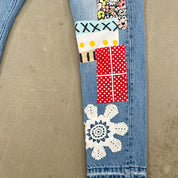 F- HOM PEACE Levi's 501 S Reworked Custom Jeans