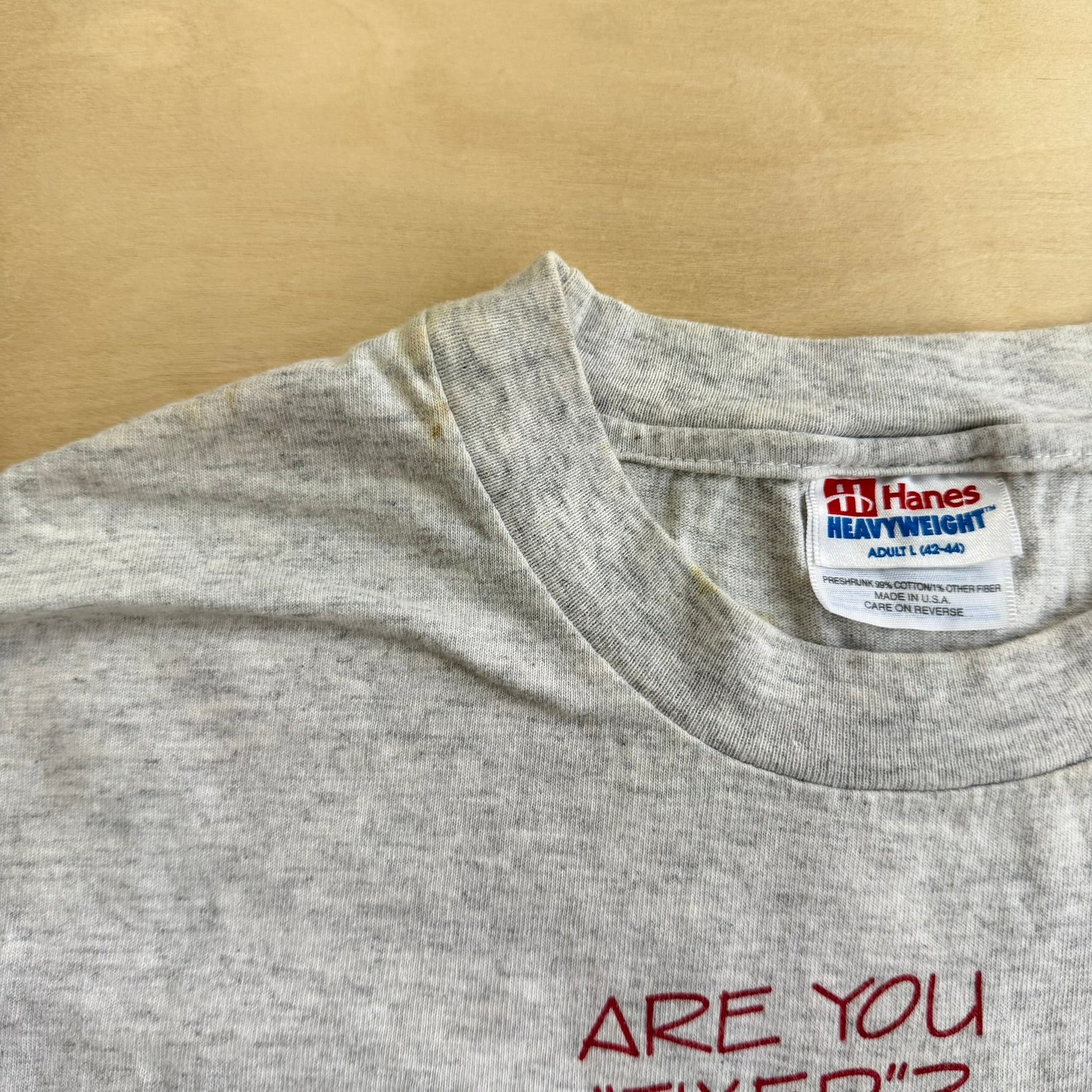J- Vintage '93 Nashville HEP Cat Are You Fixed? Cat Graphic Made In USA Single Stitch Tee - L