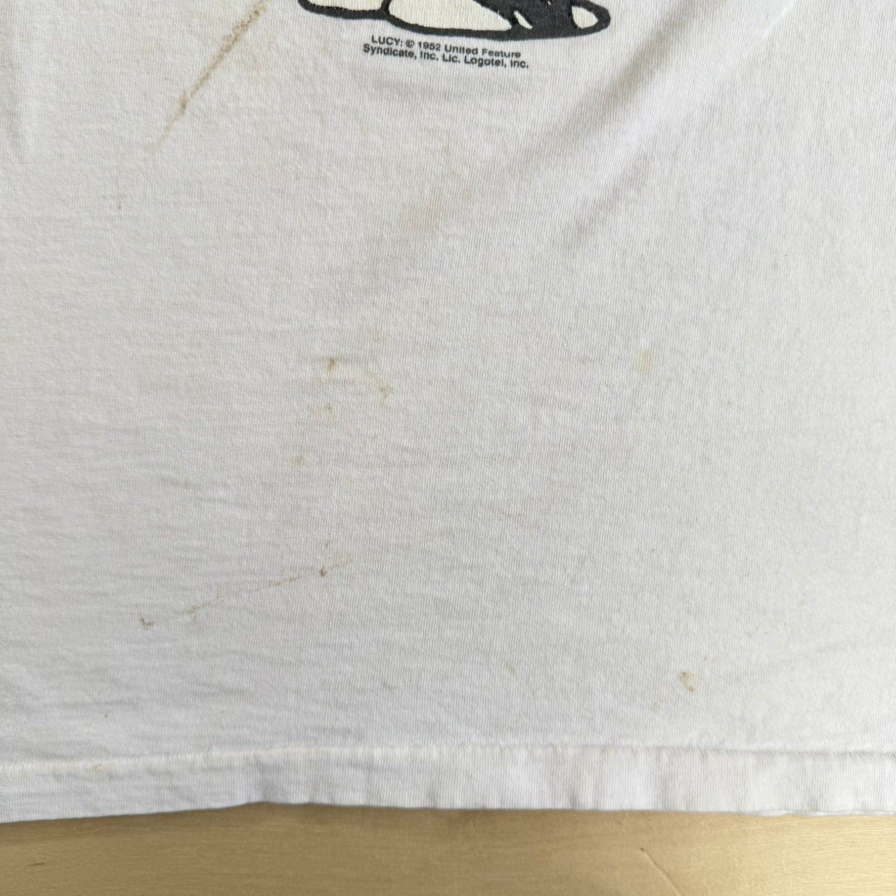 Vintage 90s Peanuts Lucy I Love Mankind Graphic Made In USA Single Stitch Tee - XL
