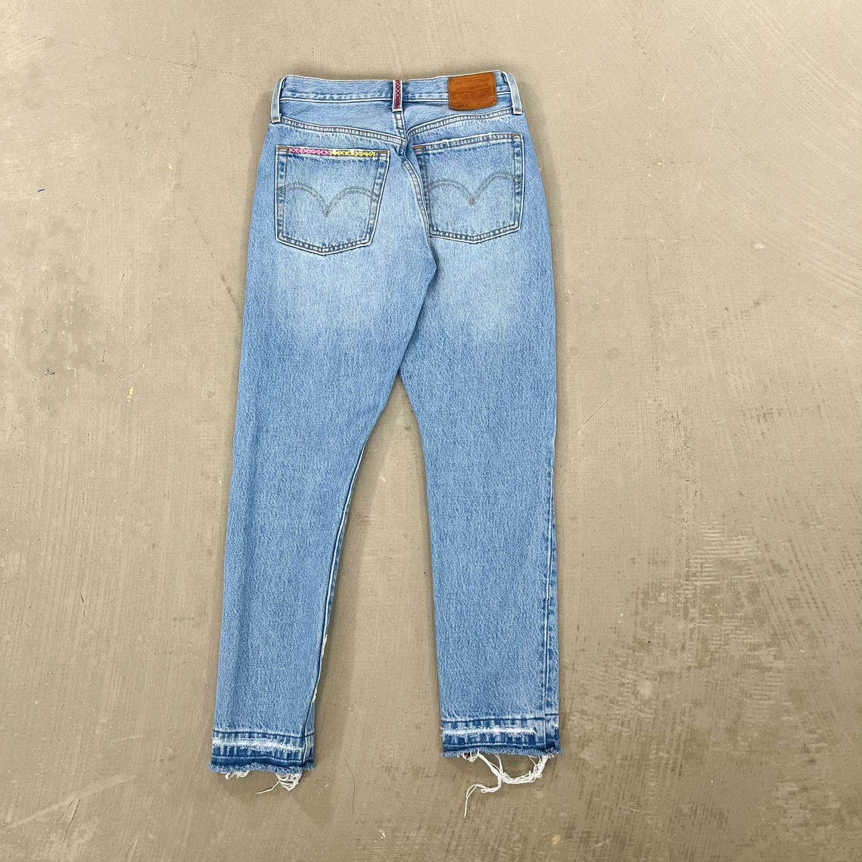 F- HOM PEACE Levi's 501 S Reworked Custom Jeans