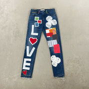 F- HOM LOVE Levi's 501 S Reworked Custom Jeans