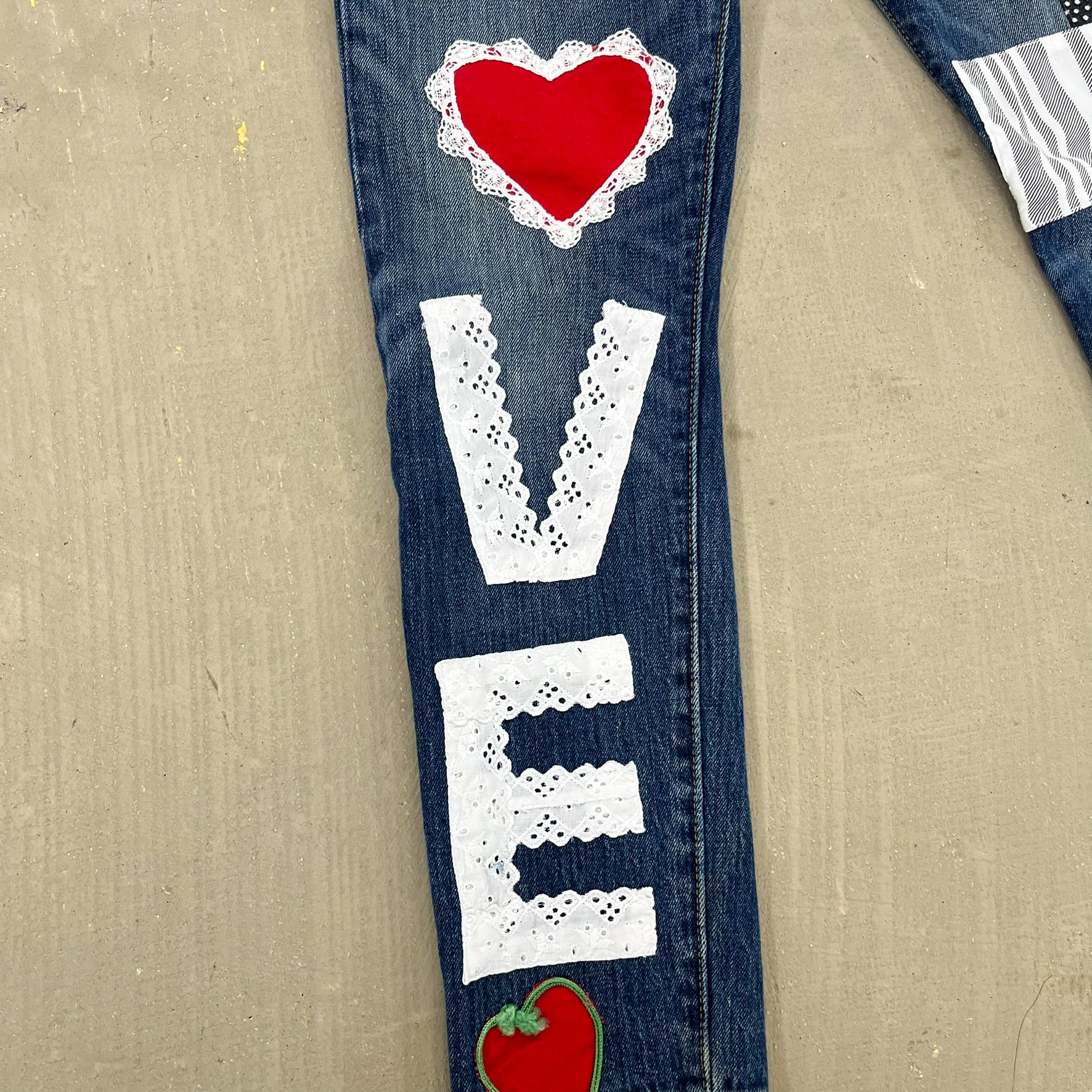 F- HOM LOVE Levi's 501 S Reworked Custom Jeans