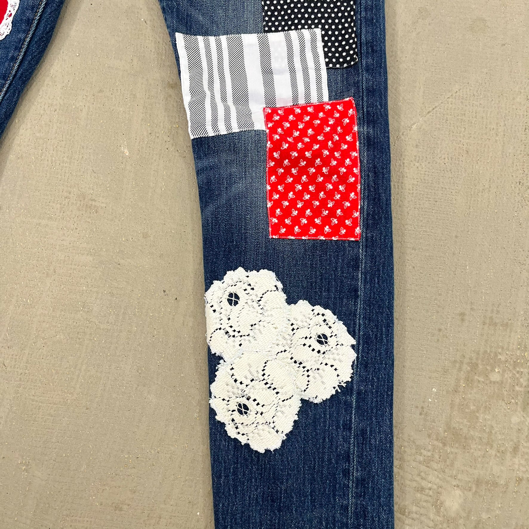 F- HOM LOVE Levi's 501 S Reworked Custom Jeans