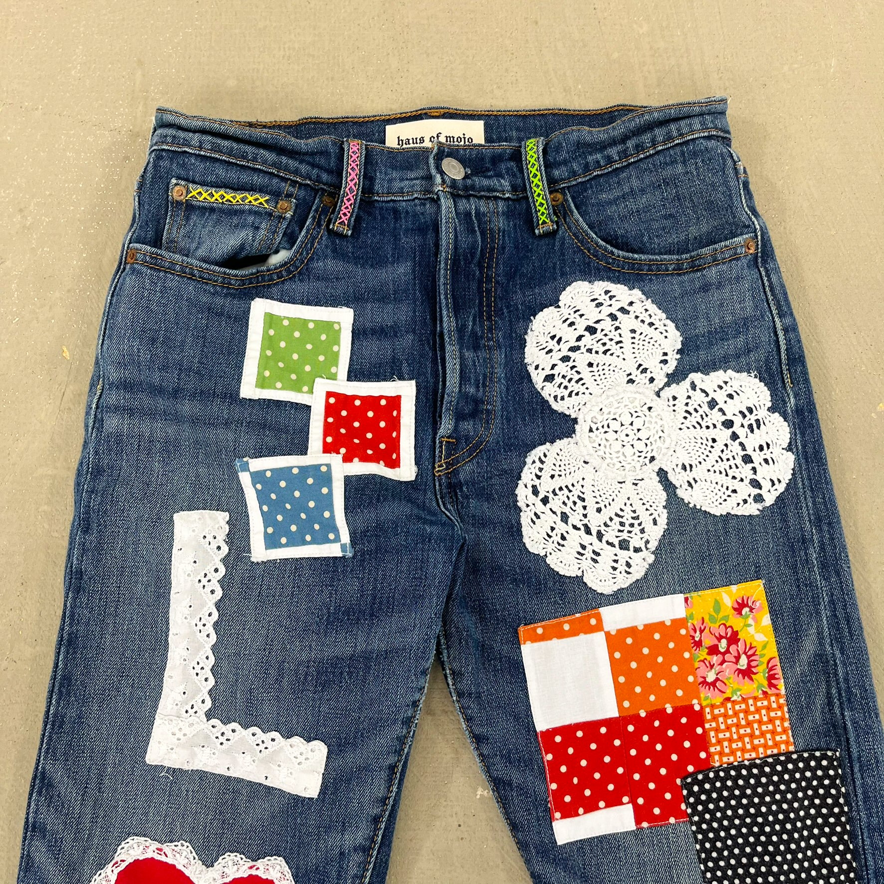 F- HOM LOVE Levi's 501 S Reworked Custom Jeans