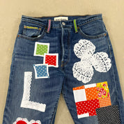 F- HOM LOVE Levi's 501 S Reworked Custom Jeans