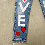 F- HOM LOVE Orange Tab Levi's 550 Reworked Custom Jeans