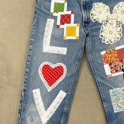F- HOM LOVE Orange Tab Levi's 550 Reworked Custom Jeans