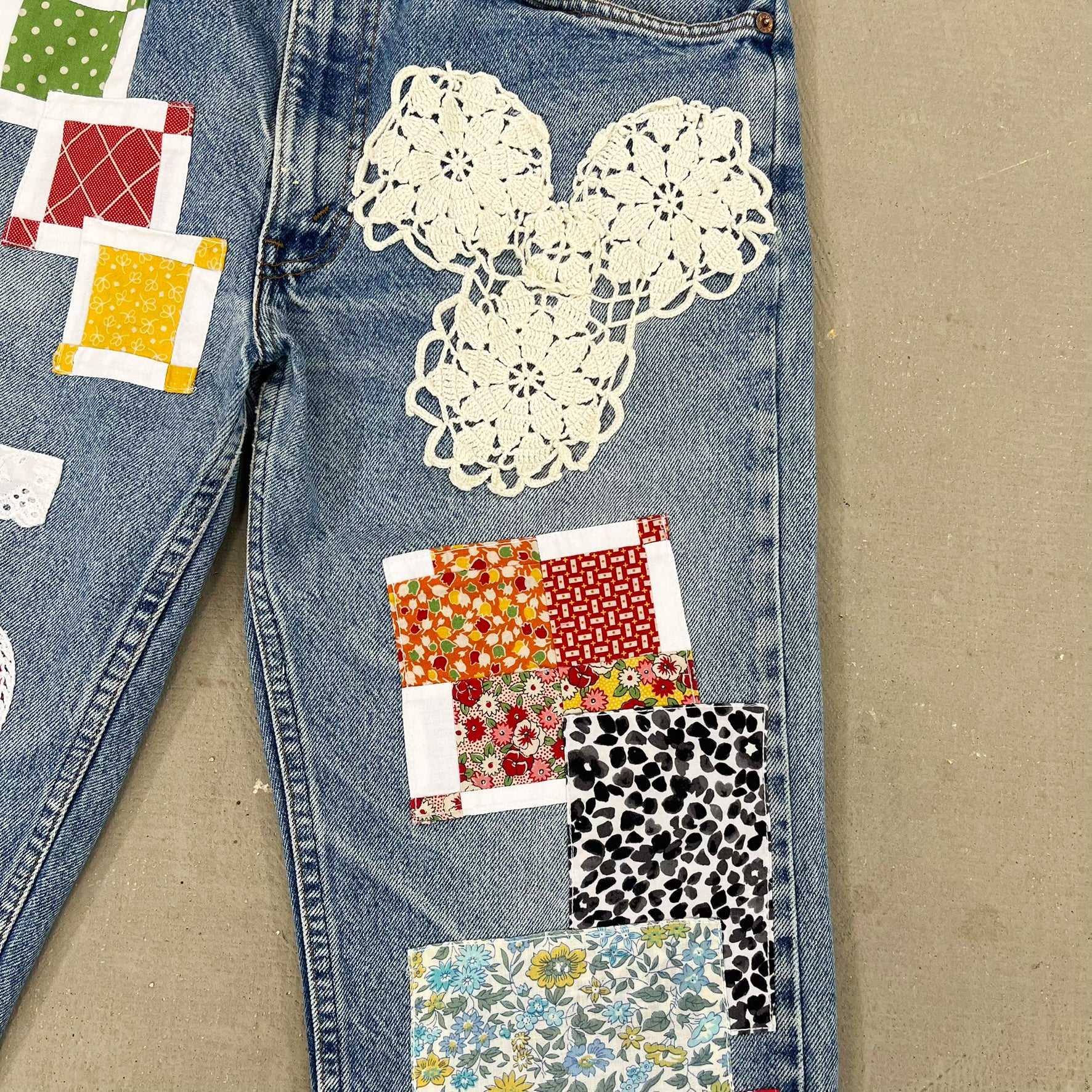 F- HOM LOVE Orange Tab Levi's 550 Reworked Custom Jeans