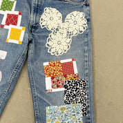 F- HOM LOVE Orange Tab Levi's 550 Reworked Custom Jeans