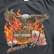 J- Vintage '08 Harley Davidson Calgary Alberta Smoking Hot Long Sleeve Tee - 2XL