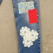 F- HOM LOVE Orange Tab Levi's 550 Reworked Custom Jeans