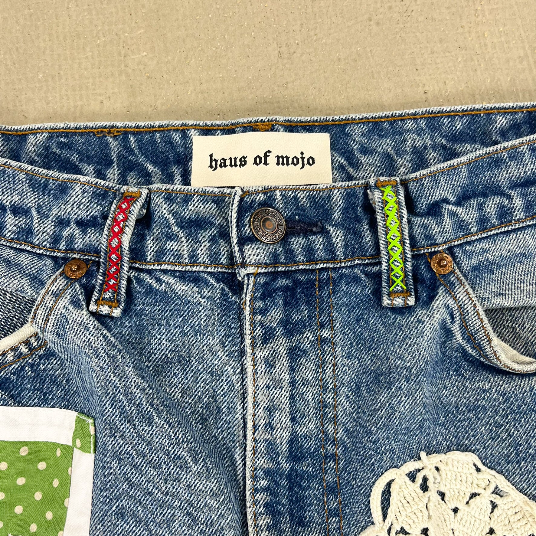 F- HOM LOVE Orange Tab Levi's 550 Reworked Custom Jeans