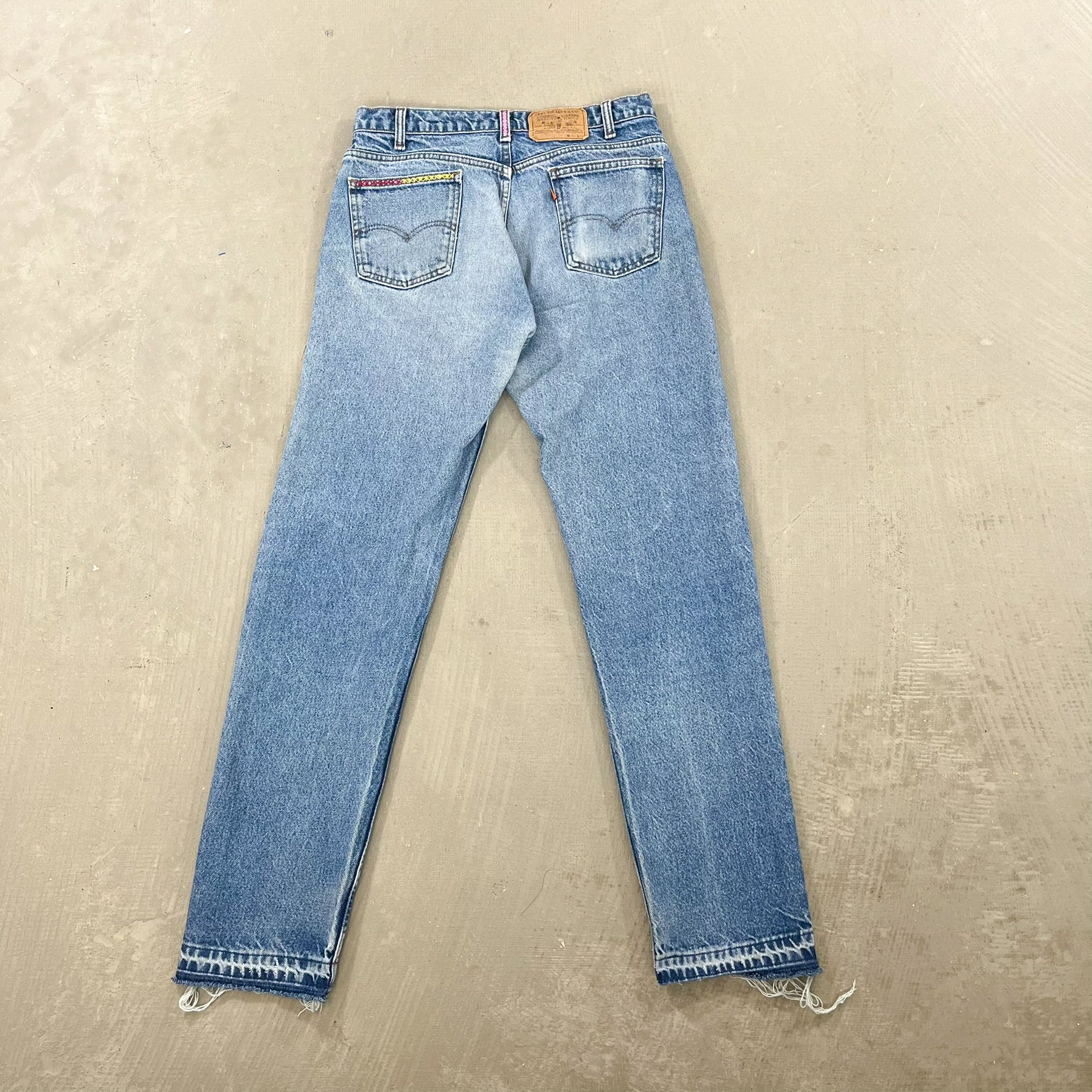 F- HOM LOVE Orange Tab Levi's 550 Reworked Custom Jeans