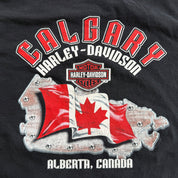 J- Vintage '08 Harley Davidson Calgary Alberta Smoking Hot Long Sleeve Tee - 2XL