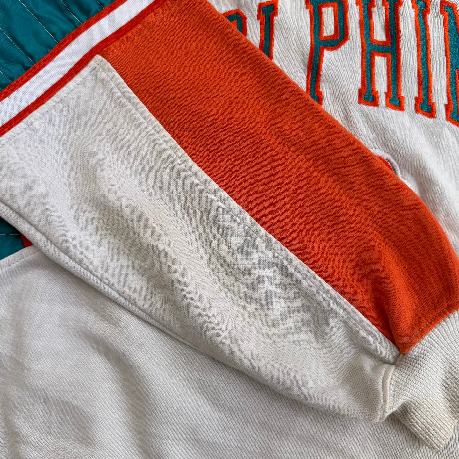 Vintage 90s Miami Dolphins NFL Starter Embroidered Logo & Text Crewneck - XL