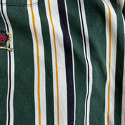 J- Vintage 90s Tommy Hilfiger Embroidered Crest Striped Button Down Shirt - M