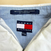 J- Vintage 90s Tommy Hilfiger Embroidered Crests White Button Down Shirt - XL