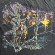 J- Vintage '94 Stand Out Design First Nation Person & Horse Graphic Made In USA Single Stitch Tee - XL