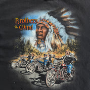 J- Vintage '95 Harley Davidson 3D Emblem Laconia Brothers In The Wind Made In USA Single Stitch Tee - L