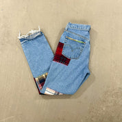F- HOM Plaid & Pocket Bandana Levi's 501 Reworked Custom Jeans