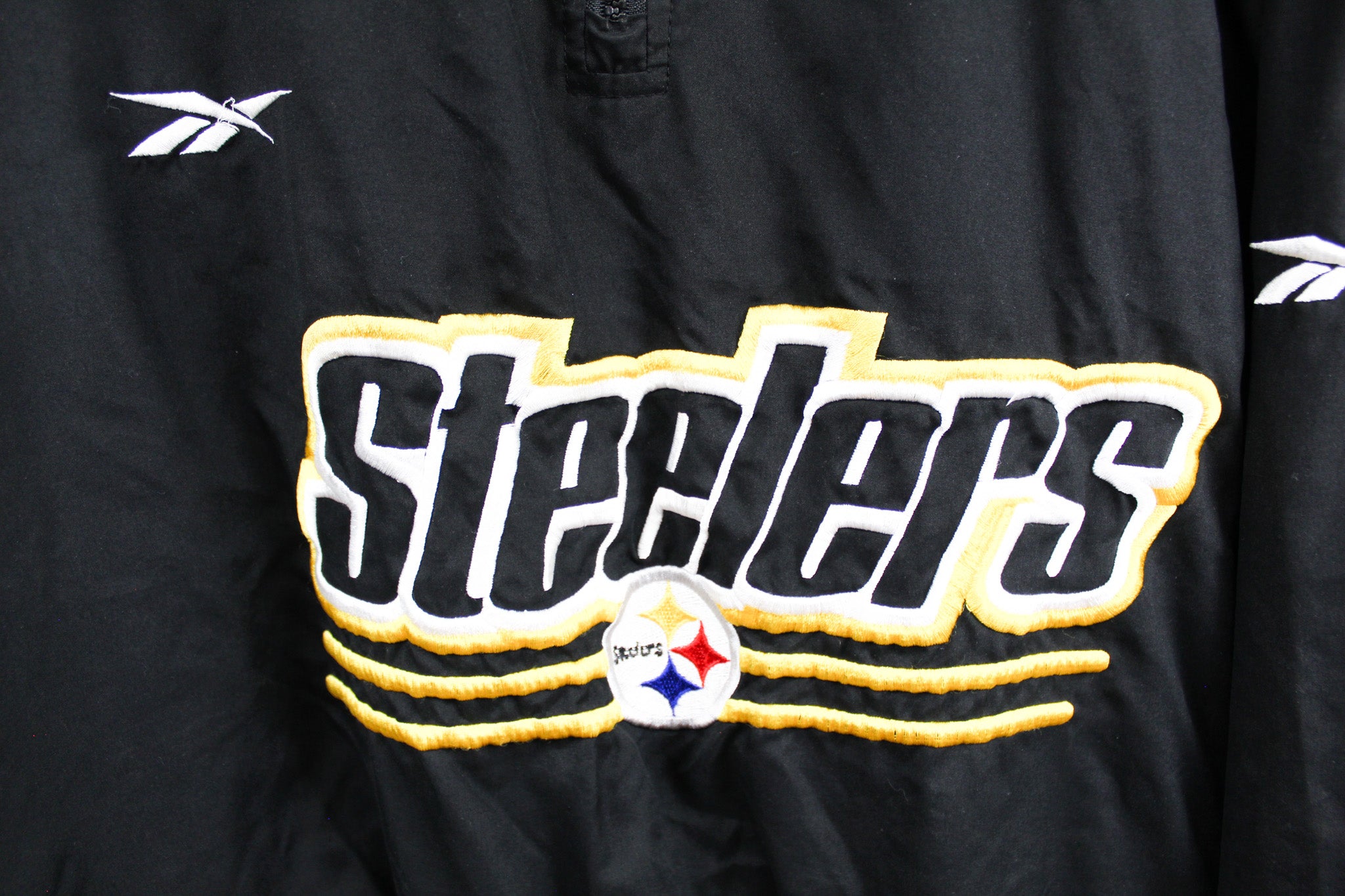 NFL TEAM APPAREL ON FIELD REEBOK PITTSBURGH STEELERS PULLOVER WINDBREAKER  XL