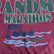 Vintage 90s Lee Made In USA Duluth MN Grandma's Marathon Jumbo Print Text & Graphic Crewneck - L